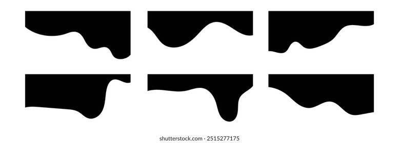 Borda do site, formas divisórias de páginas da Web. Cabeçalhos separadores geométricos e orgânicos para modelo de design gráfico - aplicativo, banner, página, cartaz, menu. Ilustração vetorial sobre fundo branco no eps 10.