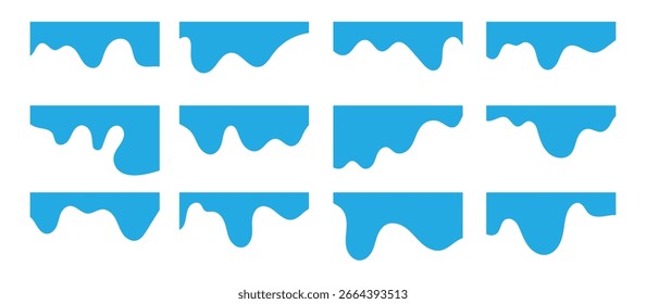 Borda do site, formas divisórias de páginas da Web. Cabeçalhos separadores geométricos e orgânicos para modelo de design gráfico - aplicativo, banner, página, cartaz, menu. Ilustração vetorial sobre fundo branco no eps 10