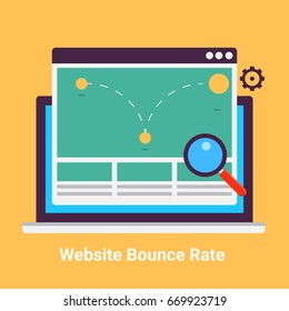 Website Bounce Rate. Exit Rate, Internet Marketing Analysis Flat Vector Illustration