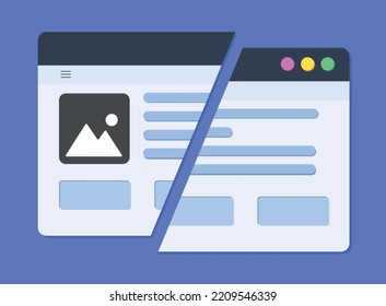 Website Broken. Window Web Broken. Vector Illustration Stock Illustration