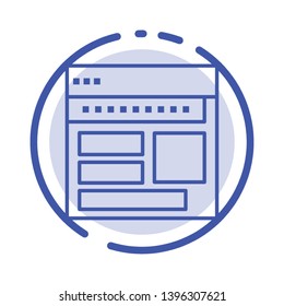 Website, Browser, Business, Corporate, Page, Web, Webpage Blue Dotted Line Line Icon