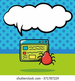 website bug doodle, speech bubble