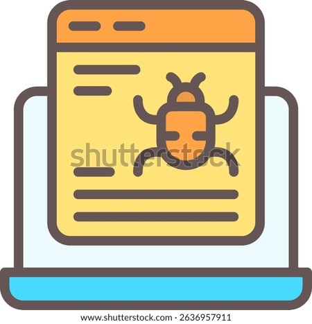 Website Bug Filled Style Icon Design