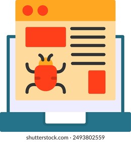 Website Bug Glyph Vector Icon Design