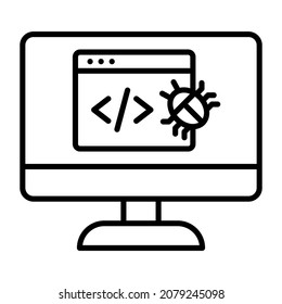 Website Bug icon vector image. Can also be used for web apps, mobile apps and print media.