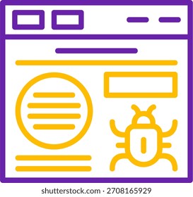 Website Bug Line Two Color Vetor Icon Design