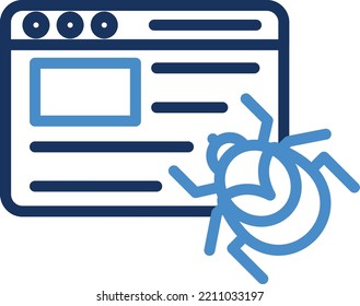 Website bug Vector icon which is suitable for commercial work and easily modify or edit it

