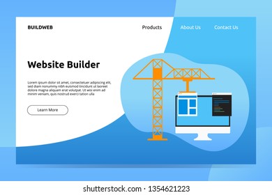 Website Builder Banner and Landing Page Illustration