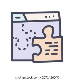 website builder color vector doodle simple icon