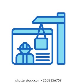 Icono de constructor de Sitio web Ilustración vectorial de color azul