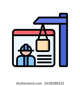 Website Builder Symbol Lineale Farbe Vektorgrafik
