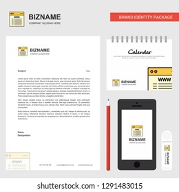Website Business Letterhead, Calendar 2019 and Mobile app design vector template