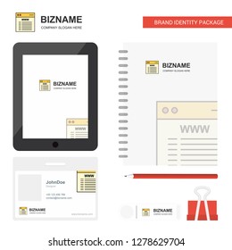 Website Business Logo, Tab App, Diary PVC Employee Card and USB Brand Stationary Package Design Vector Template
