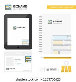 Website Business Logo, Tab App, Diary PVC Employee Card and USB Brand Stationary Package Design Vector Template