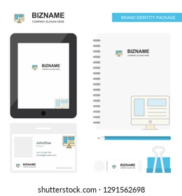 Website  Business Logo, Tab App, Diary PVC Employee Card and USB Brand Stationary Package Design Vector Template