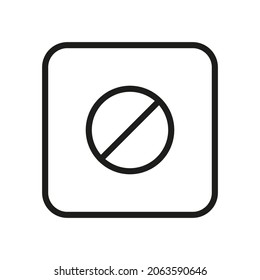Website Button Interface Outline Vector Icon. Illustration Of A Stroke Vector On A White Background. For App And Website
