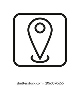 Website Button Interface Outline Vector Icon. Illustration Of A Stroke Vector On A White Background. For App And Website