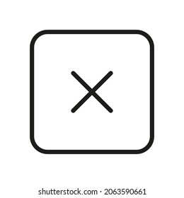 Website Button Interface Outline Vector Icon. Illustration Of A Stroke Vector On A White Background. For App And Website