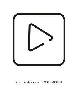 Website Button Interface Outline Vector Icon. Illustration Of A Stroke Vector On A White Background. For App And Website