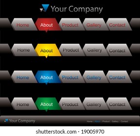 Website buttons template on black
