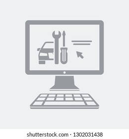 Website for car assistance - Flat and isolated vector illustration icon with minimal and modern design