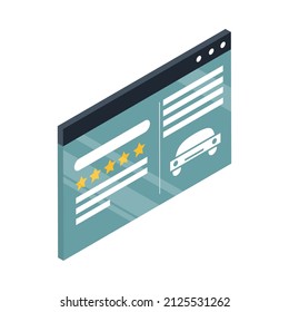 Website Car Purchase Icon Isometric