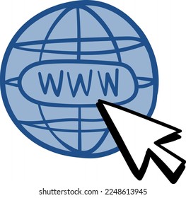 Icono de caricatura del sitio web haga clic en vector