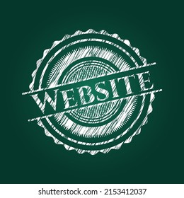 Website chalk emblem written on a blackboard. Vector Illustration. Detailed. 
