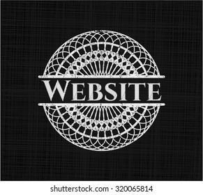 Website-Kreide-Emblem auf der Tafel