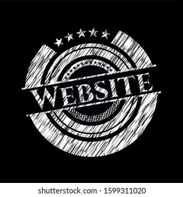 Website chalkboard emblem. Vector Illustration. Detailed.