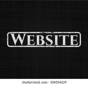 Website chalkboard emblem written on a blackboard