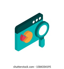 website chart report analysis advertising commerce marketing isometric vector illustration
