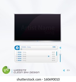 Website Clean Sky Design, Template, Buttons, Sign, Symbol, Emblem for Web Design, User Interface, Mobile Phone