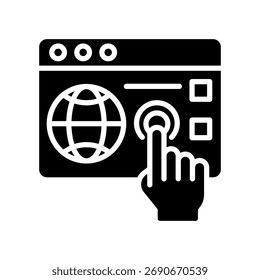 Website Click Icon Glyph Vector Illustration