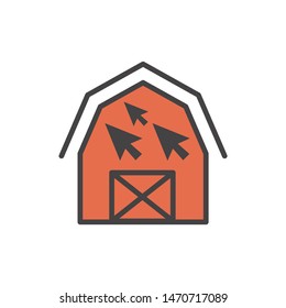 Website clicks icon w pointer icon - unscrupulously acquiring website clicks