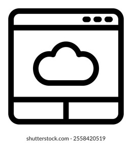 Website cloud icon with simple and line style