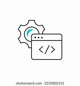 website code settings icon sign vector