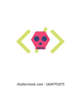 Website code and skull design, Programming web designer technology internet media modern and development theme Vector illustration