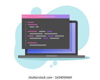 Website Coding On Computer Laptop Programming Stock Vector (Royalty ...