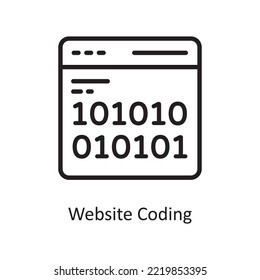 Website Coding Vector Outline Icon Design illustration. Cloud Computing Symbol on White background EPS 10 File