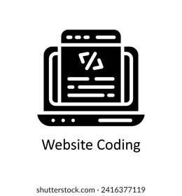 website Coding vector Solid icon style illustration. EPS 10 File