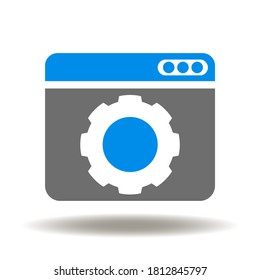 Website Cogwheel Icon Vector. API Web Software Programming Logo.