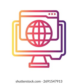 Sitio web Icono de Vector de ilustración de degradado de color que puede modificarse o editarse fácilmente 