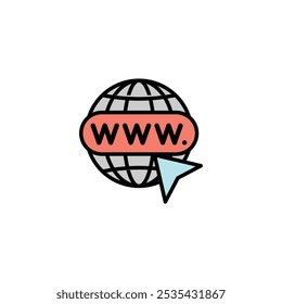 Website colored vector icon on white background. Stock vector EPS10