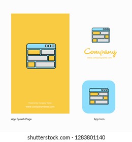 Website Company Logo App Icon and Splash Page Design. Creative Business App Design Elements