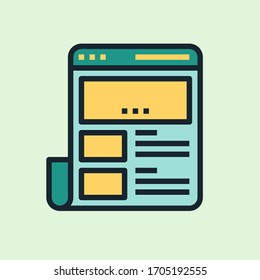 Website. Concept illustration, flat design linear style banner. Usage for e-mail newsletters, headers, blog posts, print and more. Vector