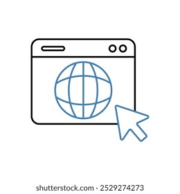 Icono de línea de concepto de Sitio web. Ilustración de elemento simple. diseño de Sitio web de contorno de concepto.