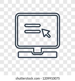 Website concept vector linear icon isolated on transparent background, Website concept transparency concept in outline style