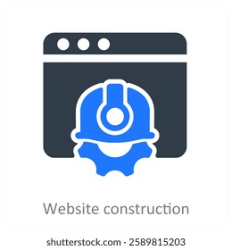 Website Construction and development icon concept