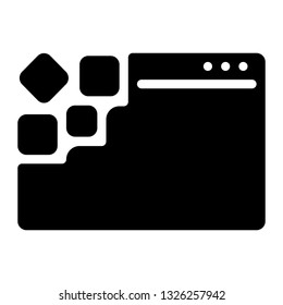 website construction, glyph black style, seo and business icon